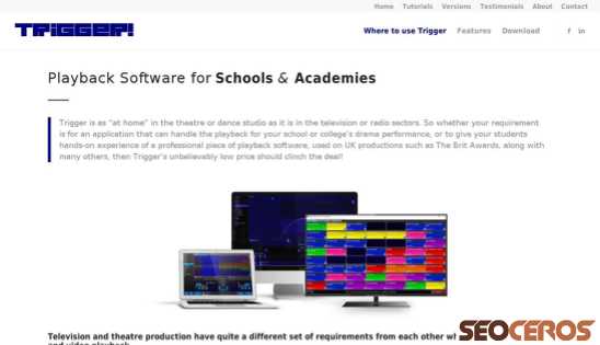 triggerplay.co.uk/audio-playback-for-schools-academies desktop előnézeti kép