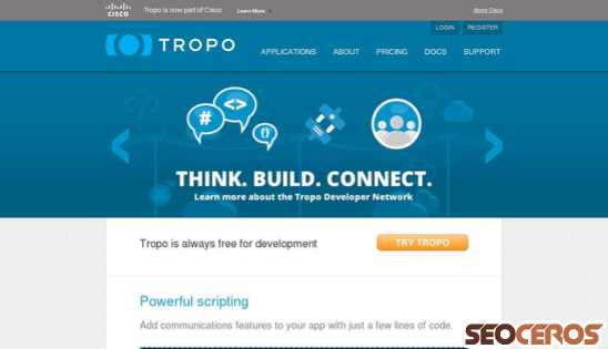 tropo.com desktop Vorschau