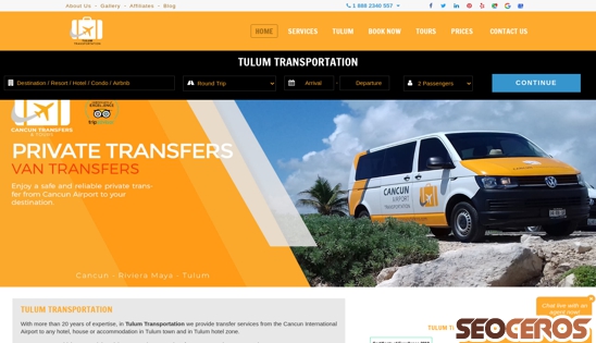 tulumtransportation.com desktop náhľad obrázku