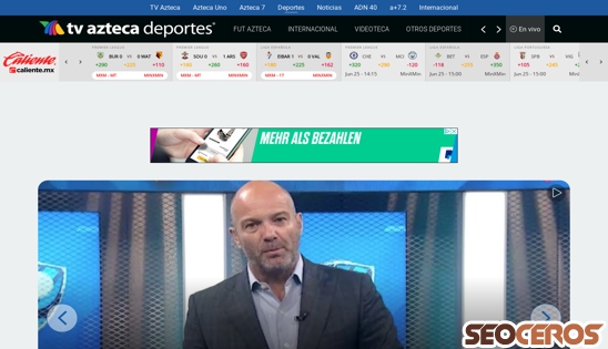 tvazteca.com/aztecadeportes desktop 미리보기