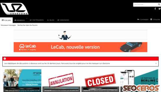 uberzone.fr desktop Vorschau