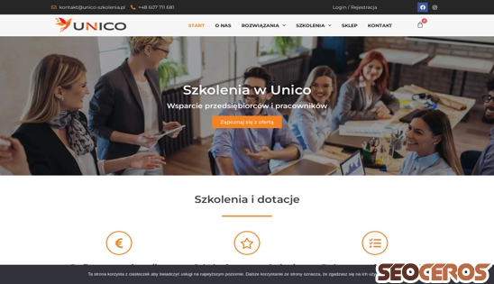 unico-szkolenia.pl desktop obraz podglądowy