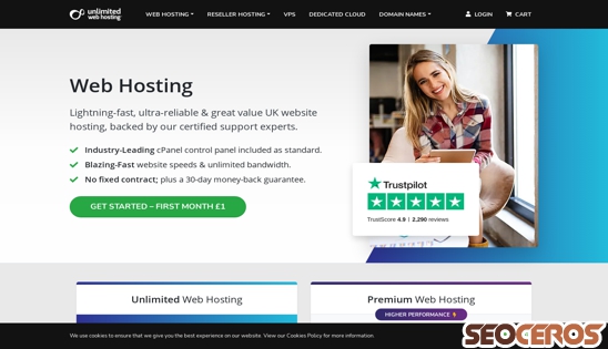 unlimitedwebhosting.co.uk/web-hosting desktop előnézeti kép