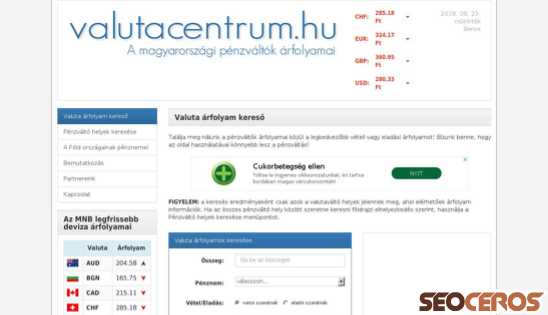 valutacentrum.hu desktop náhľad obrázku