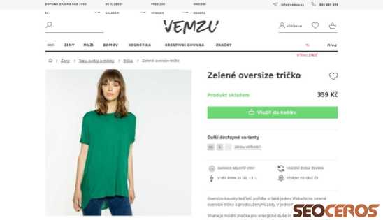 vemzu.cz/zelene-oversize-tricko-shana desktop náhľad obrázku