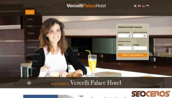 vercellipalacehotel.it desktop förhandsvisning