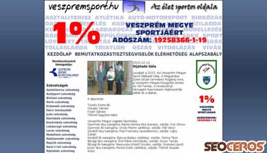 veszpremsport.hu desktop előnézeti kép