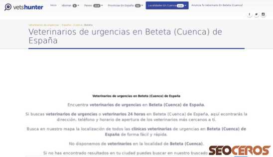 vetshunter.com/es/beteta/cuenca/espana desktop obraz podglądowy