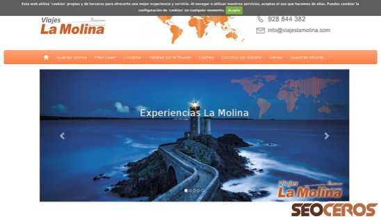 viajeslamolina.com desktop förhandsvisning
