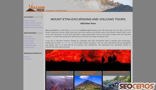 volcanotrek.com desktop náhľad obrázku