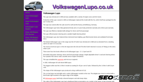 volkswagenlupo.co.uk desktop förhandsvisning