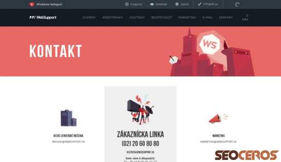 websupport.sk/kontakt desktop előnézeti kép