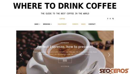 wheretodrinkcoffee.com desktop preview