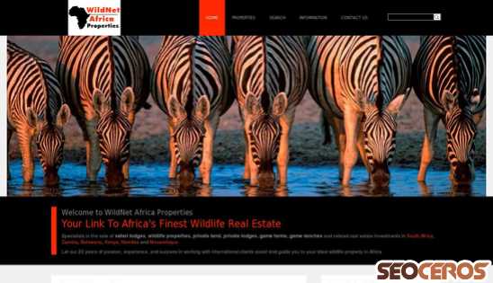 wildnetafrica.com desktop előnézeti kép