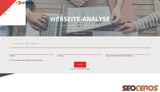 woims.at/webseite-analyse-werbeagentur-website-design desktop previzualizare