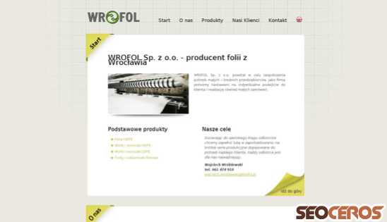 wrofol.pl desktop förhandsvisning