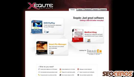 xequte.com desktop förhandsvisning