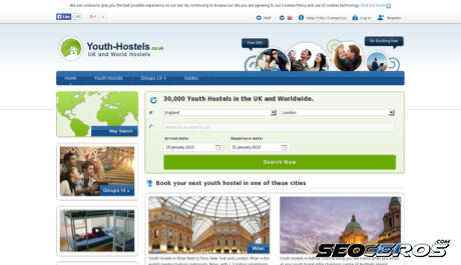 youth-hostel.co.uk desktop förhandsvisning