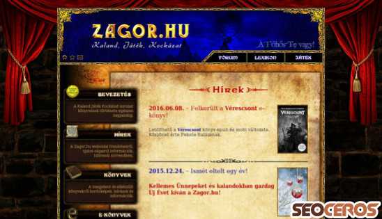 zagor.hu desktop előnézeti kép