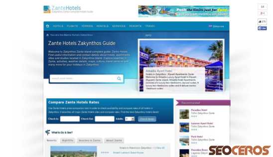 zantehotels.gr desktop náhled obrázku