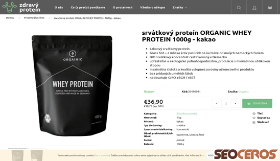zdravyprotein.sk/organic-whey-protein-kakao desktop prikaz slike