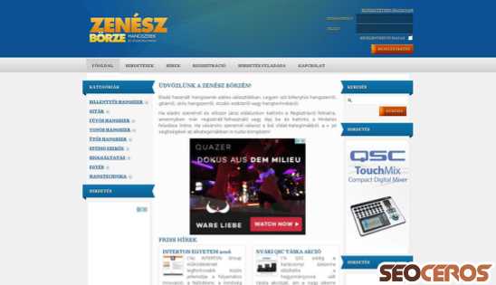zeneszborze.hu desktop előnézeti kép