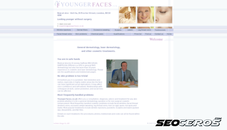 youngerfaces.co.uk desktop previzualizare