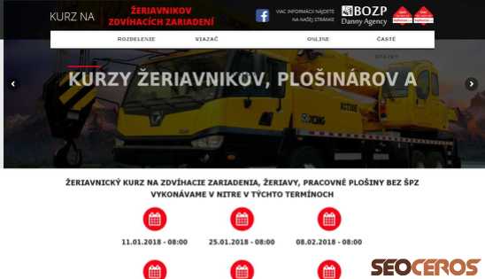 zeriavnickekurzy.sk desktop förhandsvisning