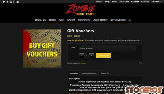 zombiebootcamp.co.uk/product/gift-vouchers desktop preview