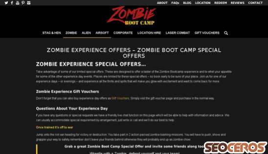 zombiebootcamp.co.uk/special-offers desktop förhandsvisning