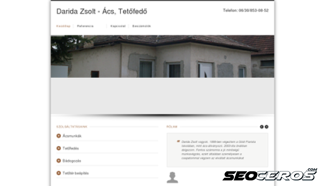zsolti-teto.hu desktop előnézeti kép