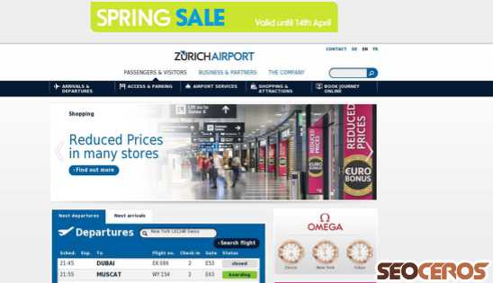 zurich-airport.com desktop náhled obrázku