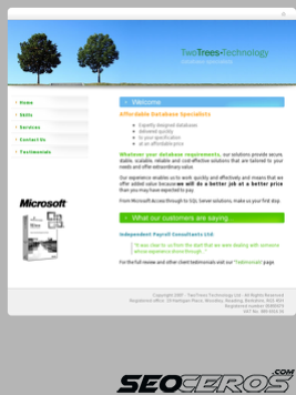 2trees.co.uk tablet previzualizare