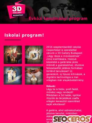 3dgallerybudapest.hu/3d-iskolai-program/evkozi-tanulmanyi-program tablet preview