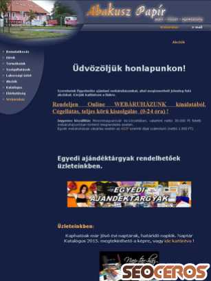 abakuszpapir.hu tablet előnézeti kép