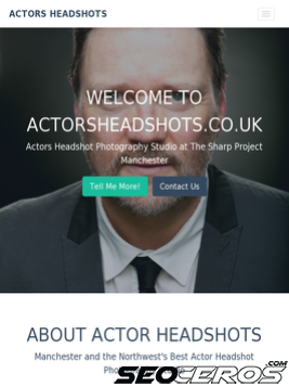 actorsheadshots.co.uk tablet preview