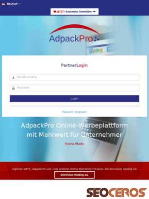 adpackpro.com tablet Vista previa