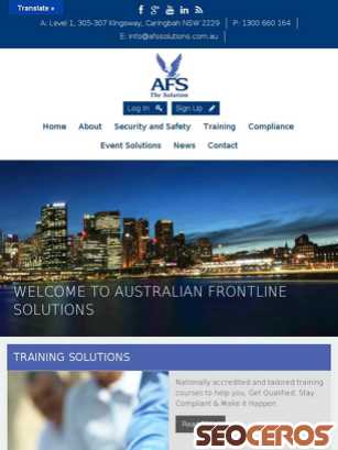 afssolutions.com.au tablet förhandsvisning