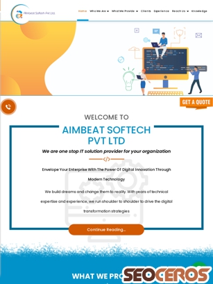 aimbeatsoftech.com tablet Vista previa