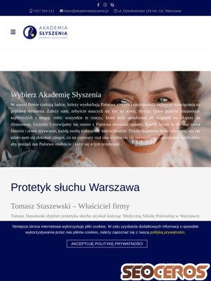 akademiaslyszenia.pl tablet förhandsvisning