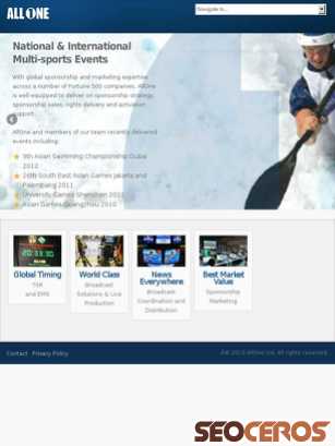 allone-sport.com tablet förhandsvisning
