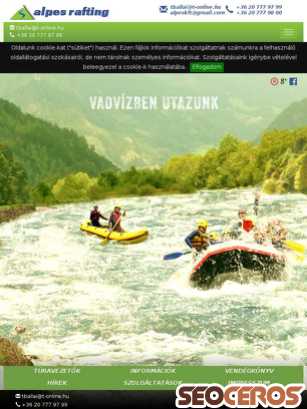 alpes-rafting.hu tablet prikaz slike