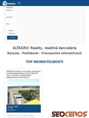 altagric.sk tablet prikaz slike