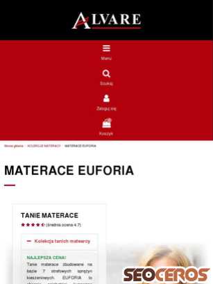 alvare.pl/tanie-materace tablet előnézeti kép