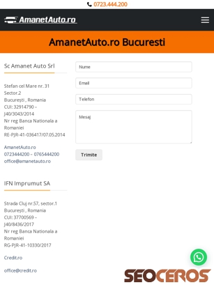 amanetauto.ro/contact tablet previzualizare