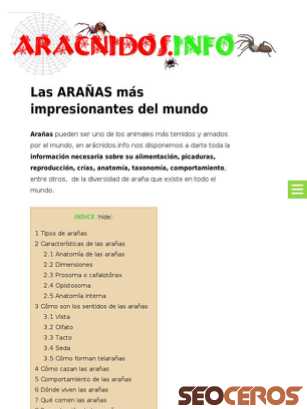 aracnidos.info tablet náhled obrázku