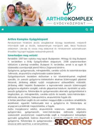 arthrokomplex.hu tablet obraz podglądowy
