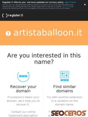 artistaballoon.it tablet preview