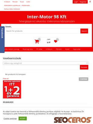 aruhaz.intermotor.hu tablet preview