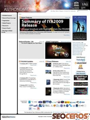 astronomy2009.org tablet förhandsvisning
